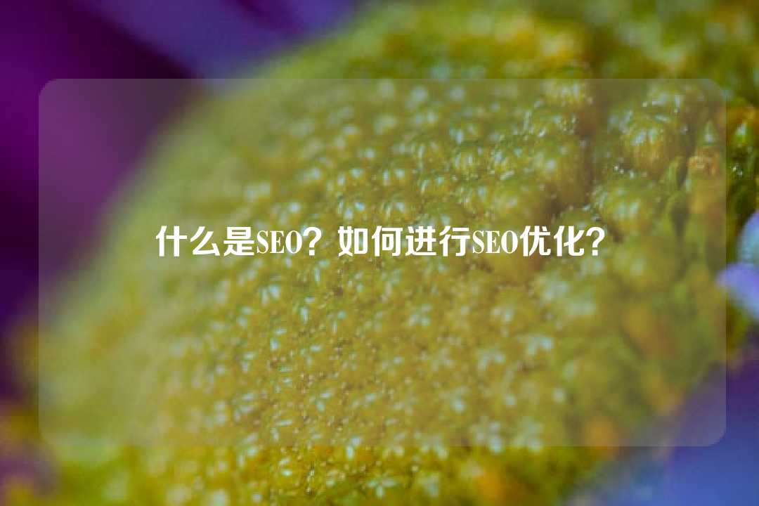 什么是SEO？如何進行SEO優化？
